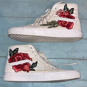 Vans Cream High-Top Sneakers with Lace-Up Design